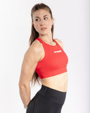 Women red sport bra side view