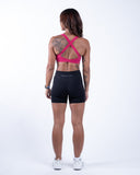 Women rose sport bra back view