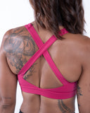 Women rose sport bra back view