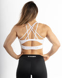 Women white sport bra back view