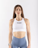 Women white sport bra front view