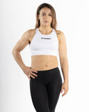 Women white sport bra front view