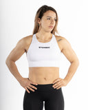 Women white sport bra front view
