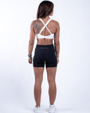 Women whit sport bra back view