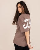 t-shirt-Women-beige-oversized-front-view