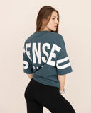 t-shirt-Women-green-oversized-back-view
