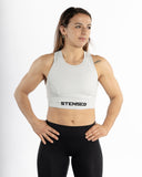 Women white sport bra front view