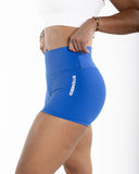 women blue short side view