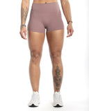 women purple short front view