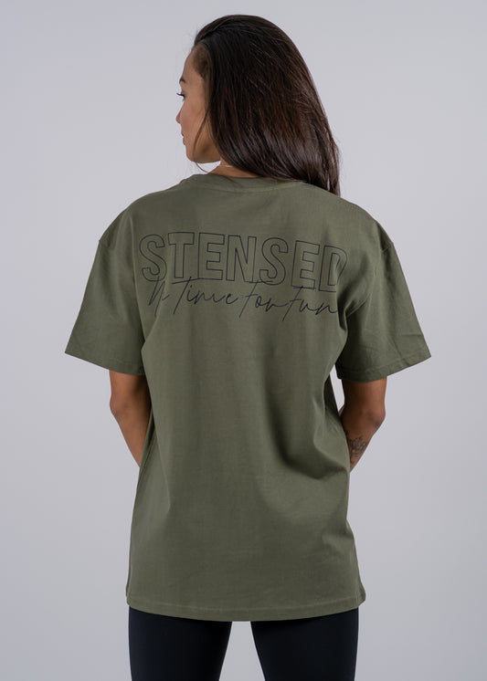 T-shirt STENSED Oversize Green Femme