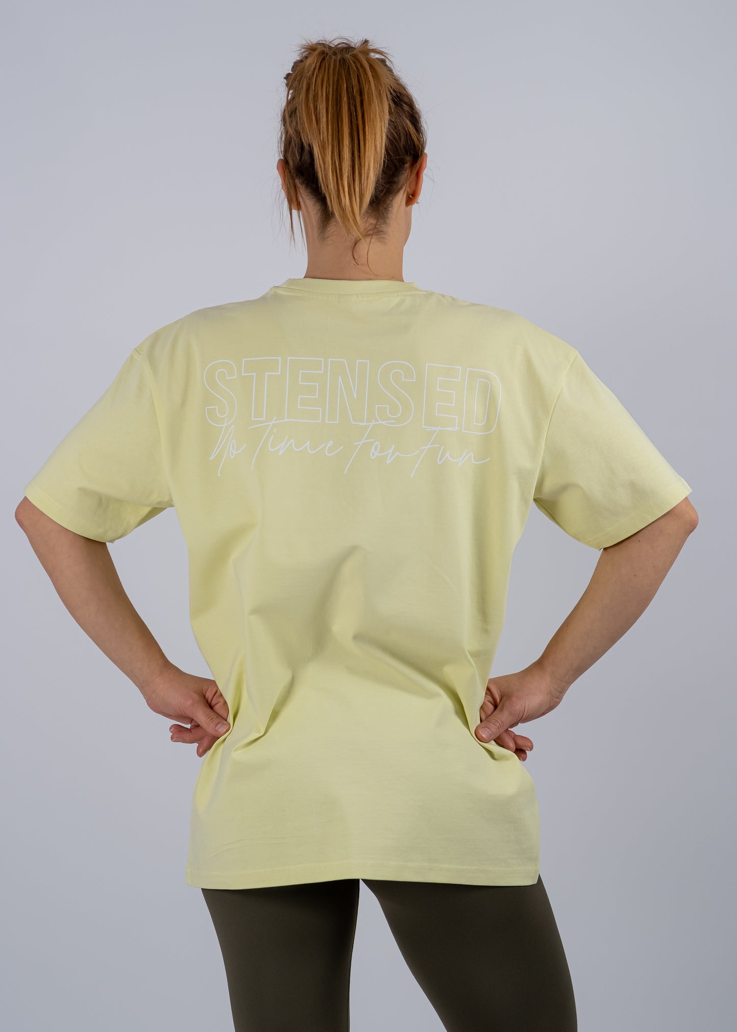 T-shirt STENSED Oversize Soft Yellow Femme
