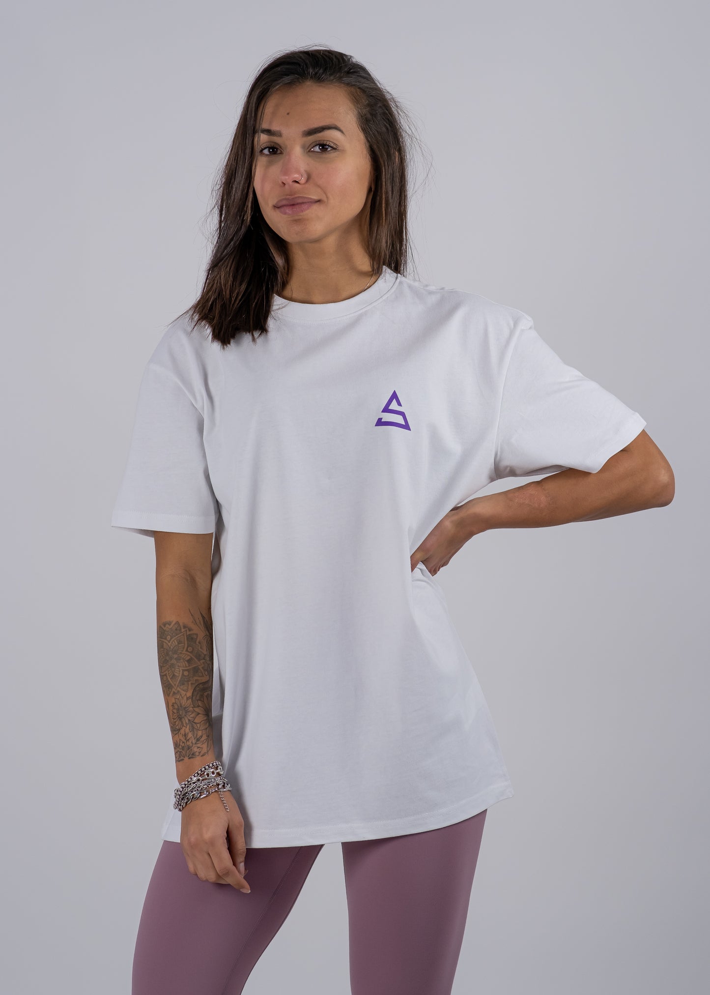 T-shirt STENSED Oversize Purple Graf Femme